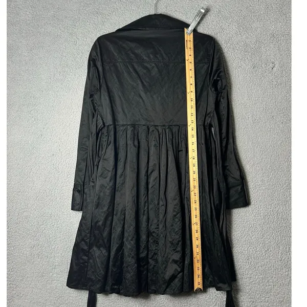 Womens Dress S Black Long Sleeve Collared Witchy Dark Moody Mystical‎ Pleated - Image 8