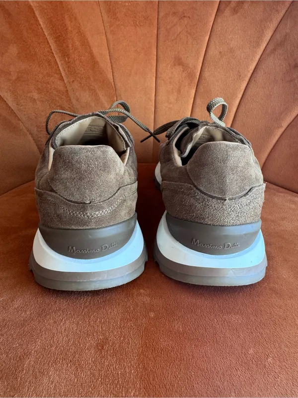 Massimo Dutti Brown Suede Lace up Sneakers Chunky - Image 2