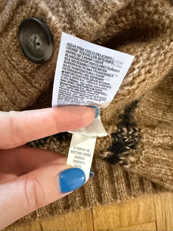 Old Navy Wool Blend Horse Western Cardigan Sz S - Image 7