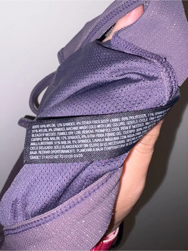 all in motion Sparkle Strappy Sports Bralette - Plum Size: M - Image 4