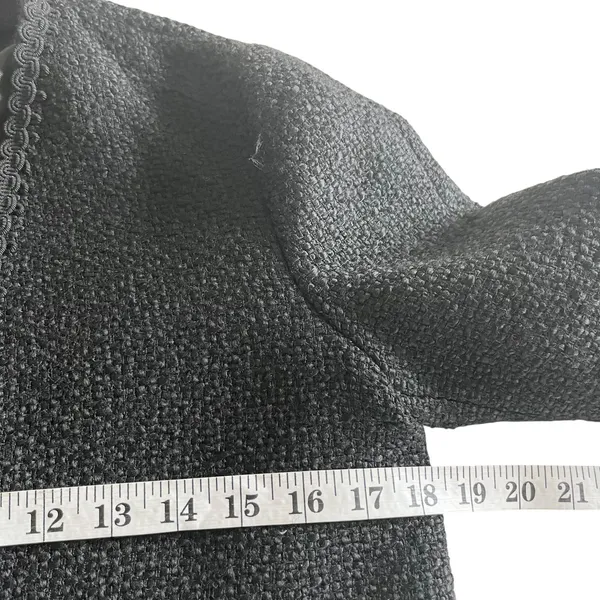Zara Black Tweed Double Breasted Open Collarless Blazer Jacket Size XS NWT - Image 9