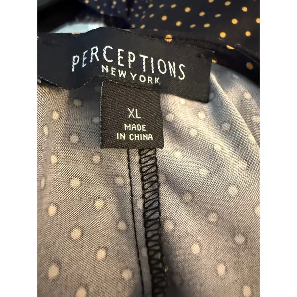 Perceptions Polka Dot Faux Wrap Midi Dress Gold XL Short Sleeve retro rockabilly y2k whimsig - Image 6