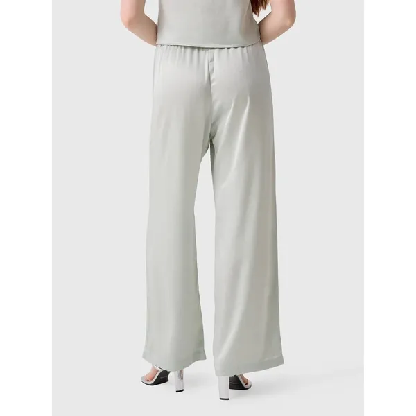 LESET Women's Barb Wide Leg Pant Watercress Silky Gray Size S Minimalist FLAWED - Image 3