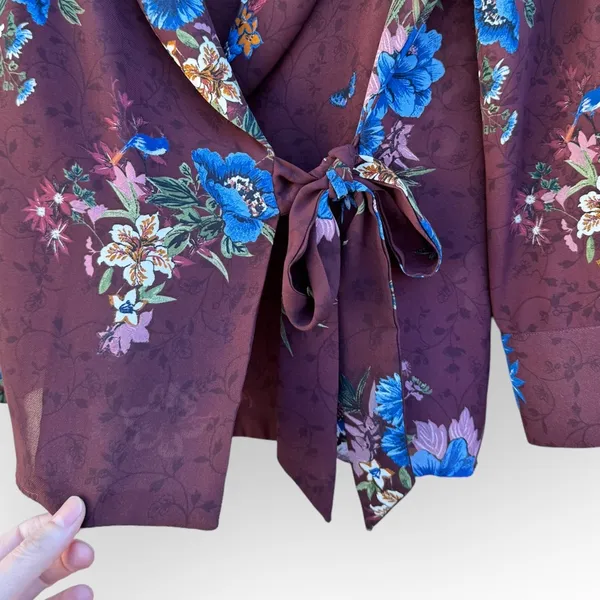 Floral Wrap Blouse - Image 3
