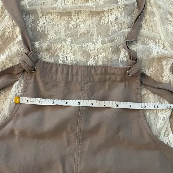 Forever 21 🌿EUC Women’s Adjustable Tie Overalls Beige Size Small Boho Style🌿 - Image 9