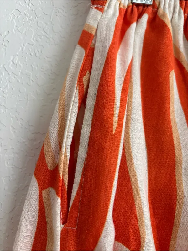 Rachel Rachel Roy Linen Blend Abstract Print Maxi Skirt Orange Cream NWT XS - Image 2