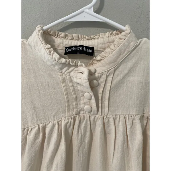 New Scarlet Darkness Ivory Victorian Peasant Blouse Size XL - Image 2
