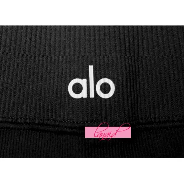 Alo Seamless High-Waist Limitless Open Air Shorts Black Edgy Sheer Mesh Cut-Outs - Image 10