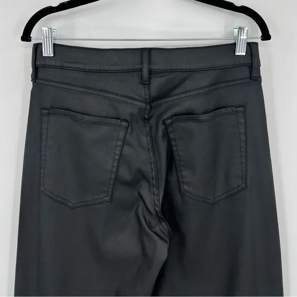 🆕 NWT Banana Republic High Rise Straight Leg Ankle Jeans Wax Coated Black Sz 26 - Image 11
