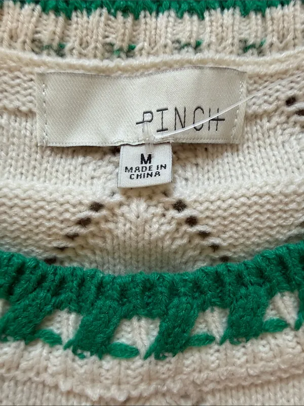 Pinch x Anthropologie Cream Sweater Vest Sz M - Image 2