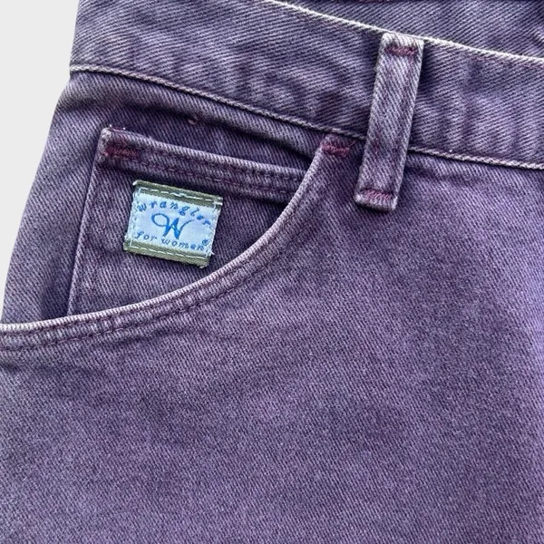 Vintage Wrangler Jeans Purple High Rise Tapered Leg Women's 6 90s Western Rodeo - Image 3