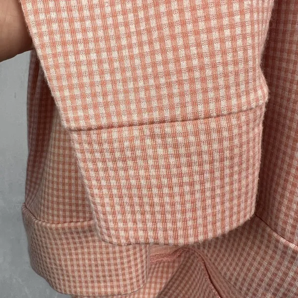 Weatherproof Vintage Hoodie Womens Small Pink Gingham Drawstring Long Sleeve Top - Image 5