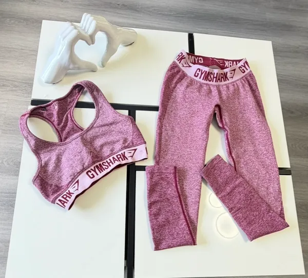 gymshark flex set in heathered maroon 🎀 size small - Image 6