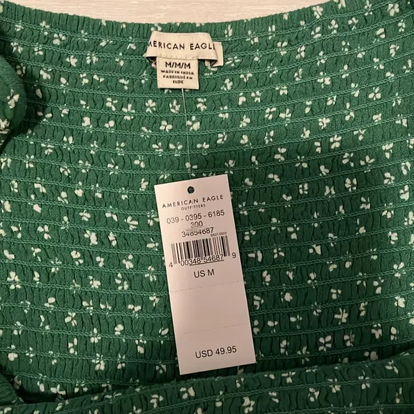 American Eagle Outfitters Teal Floral Dress - Image 7