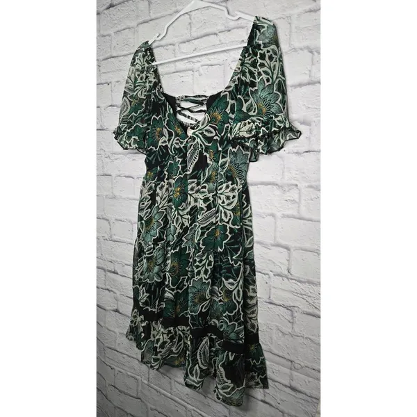 NWT Band Of The Free Maisie floral boho mini dress green medium. - Image 3