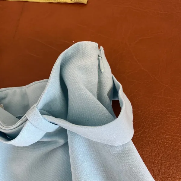 Abercrombie & Fitch Light Blue Skort Side Zip Mini Skirt Shorts Medium - Image 6
