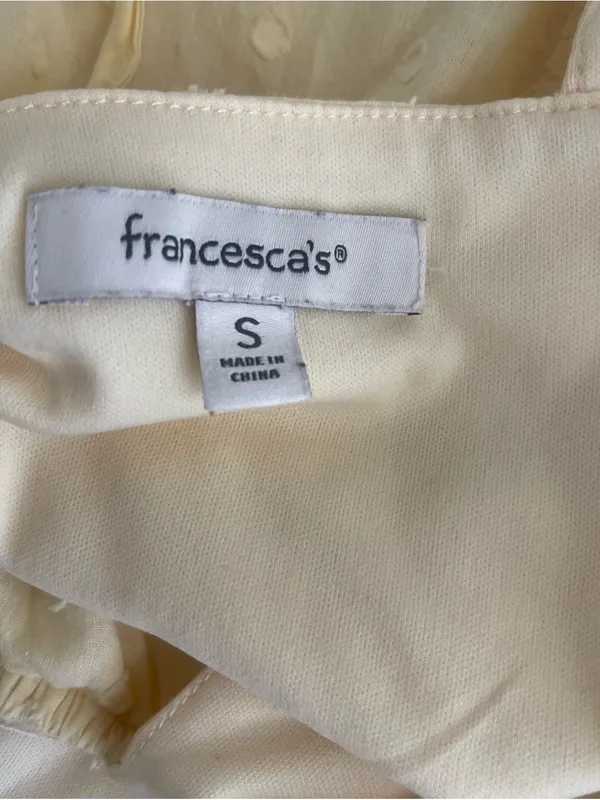 Francesca's butter yellow Puff Sleeve Tiered Mini Dress - Image 4