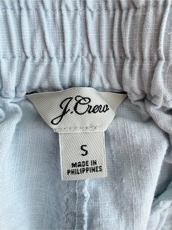 J. Crew Linen Shorts in Light Blue with Drawstring Size Small - Image 5