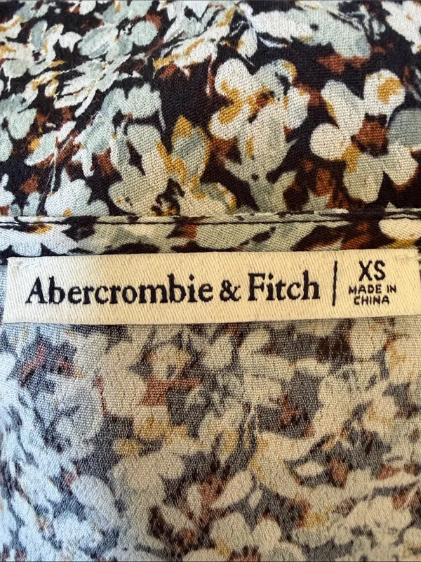 Abercrombie & Fitch Floral Wrap Midi Dress XS Long Sleeve Tiered Feminine - Image 7