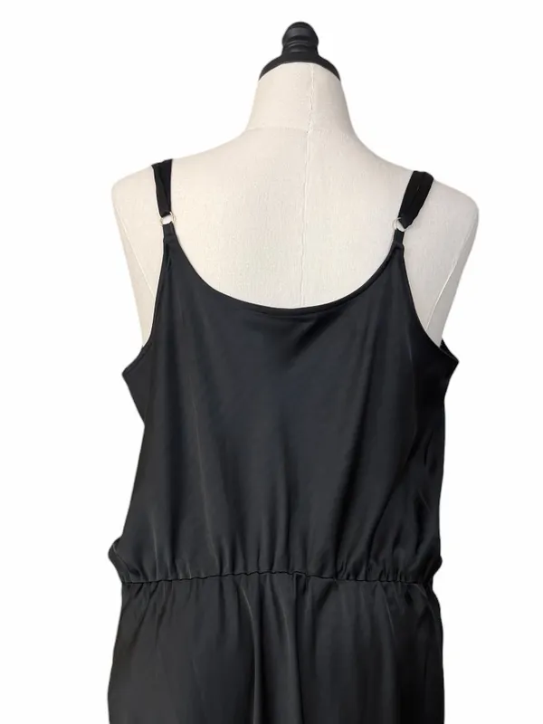 Ava and Viv Midi Dress 1X Satin Cowl Neck Adjustable Strap Black Cocktail Party - Image 10