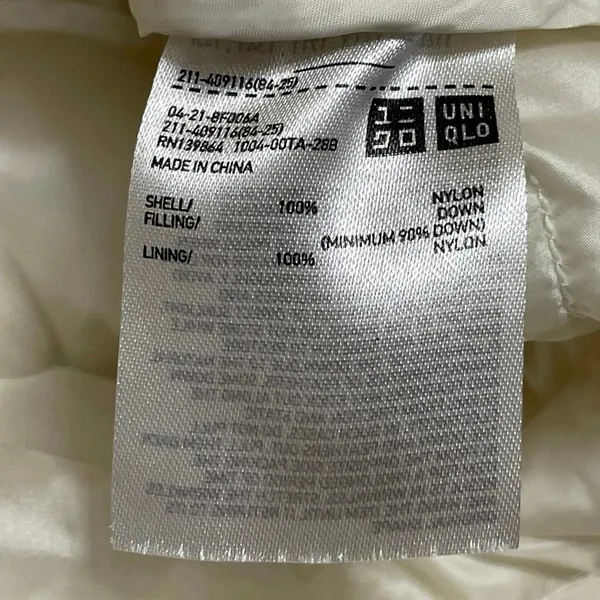 Uniqlo Off White Long Sleeves Ultra Light Down Compact Puffer Coat Jacket Size M - Image 5