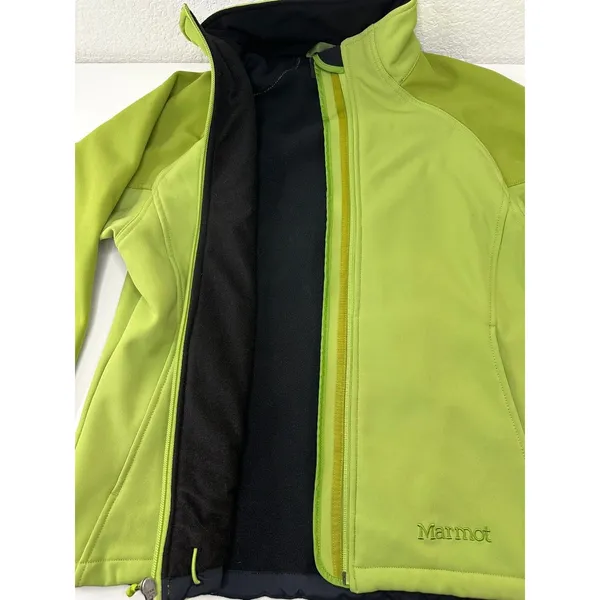 Marmot Womens Jacket Softshell M Green Fleece Lined Wind Resistant Hiking Coat - Image 7