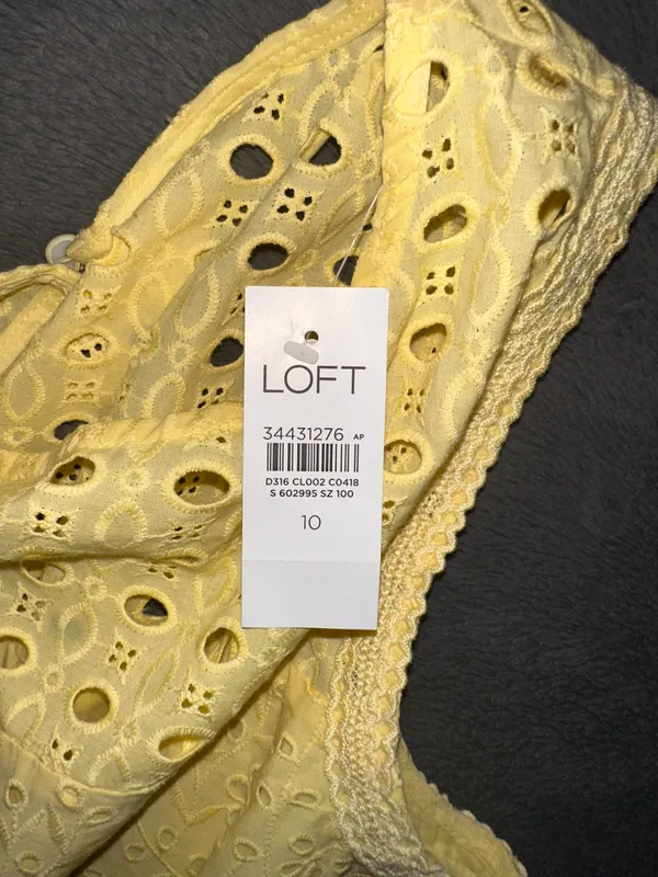 Loft Eyelet Flounce Shift Dress - Image 5
