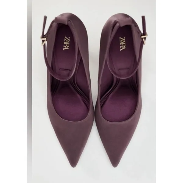 Zara 2252/410 Satin Effect Pumps Pink Womens Size 9 40 - Image 5