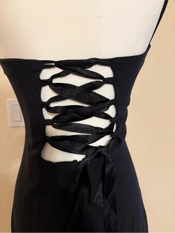 VTG Renuar Chic Strapless Peekaboo Florals Grunge Glam Gothic Whimsygoth dress - Image 5