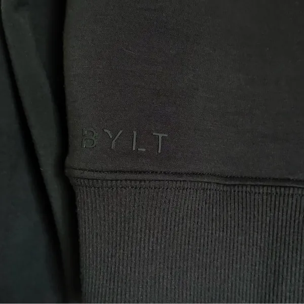 BYLT Basics Women’s Opal Black Half Zip Cropped Hoodie Lightweight Size Small - Image 5