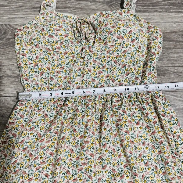 AUW L Green Floral Smocked Tie-Front Ruffle Strap Slit Midi‎ Dress Padded Bra - Image 11