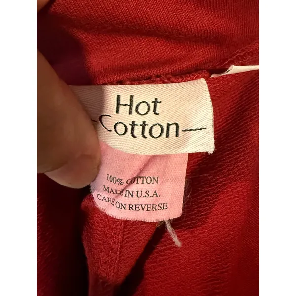 Hot Cotton 100% Cotton Pull On Straight Leg Pants Women Sz M Red Lagenlook - Image 3