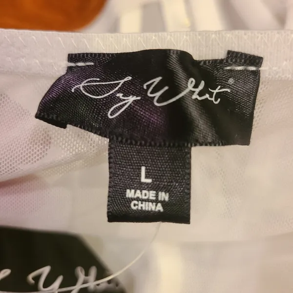 Say What White See Through Mesh Bra Crop Top Size Large - Image 3
