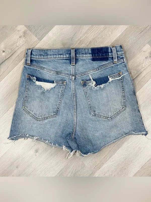 Abercrombie & Fitch High Rise Denim Cutoffs Mom Jean Shorts‎ Blue Size 2 26 - Image 7
