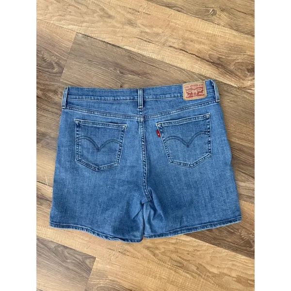 Levis Jean Shorts Bermuda Midi Dad Classic Stretch Blue Stretch Women’s 30 - Image 3