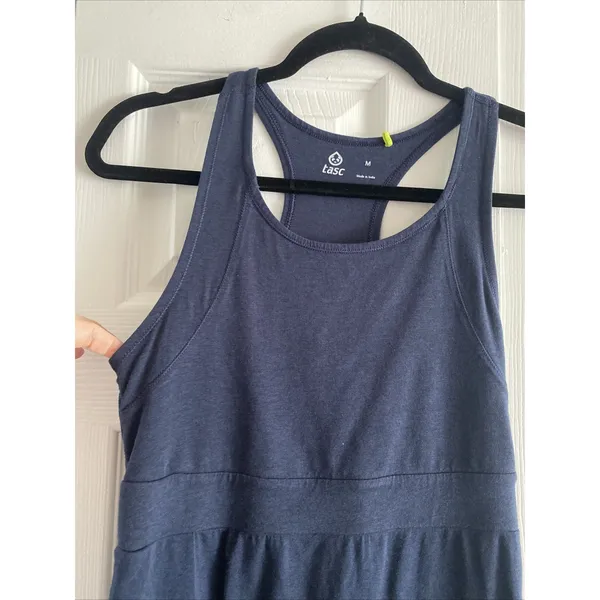 Tasc‎ Womens Medium Blue Sleevess Dress Organic Cotton Blend - Image 3
