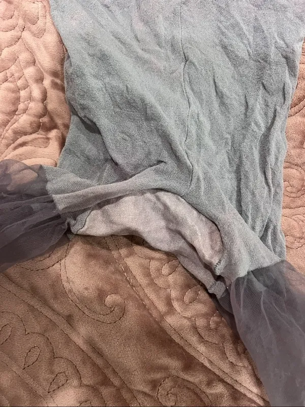 Sheer Gray Patterned Tights LG/XL - Image 3