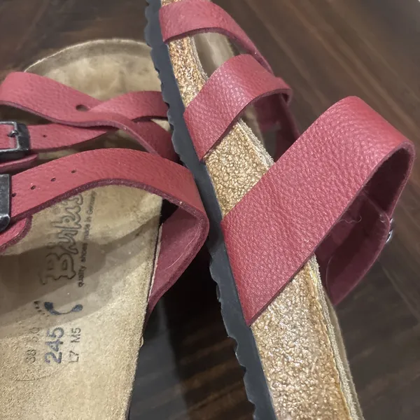 Birki's by Birkenstock Nepal Crisscross Sandals Buffalo Red 38 L 7 M5 - Image 8