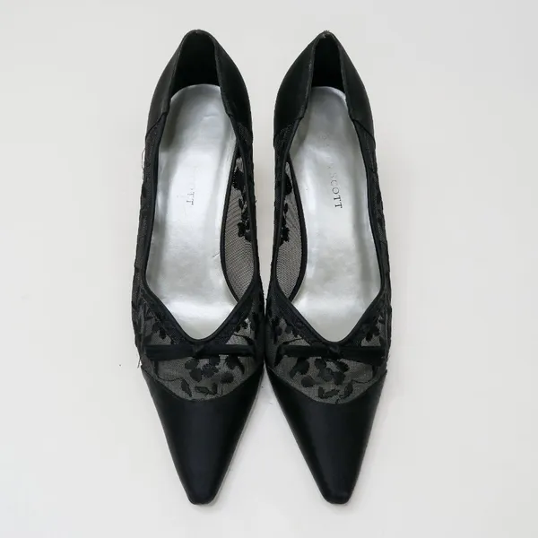 Vintage Y2K Karen Scott Black Floral Mesh Pumps - Image 2
