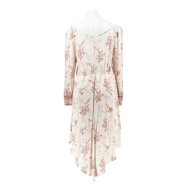 Knox Rose Floral Handkerchief Hem Peasant Midi Dress Cottagecore Button Boho XL - Image 4