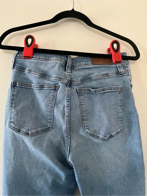 Madewell Curvy Roadtripper Jeans 29P Light Wash Blue Distressed Skinny High Rise - Image 6