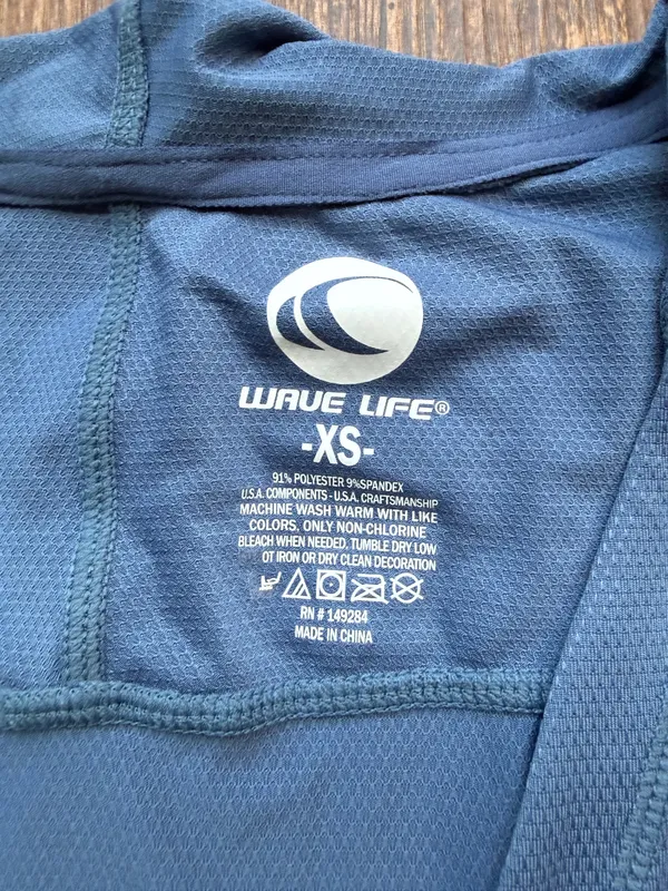NWT Women’s Wave Life Aqua Spray Blue Long Sleeve Hoodie Cover Up - Size XS - Image 5