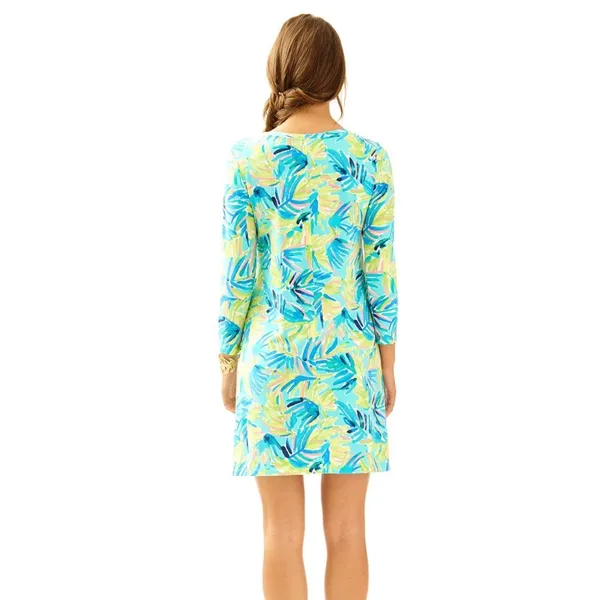 Lilly Pulitzer Devon Serenity Dress Medium Mini Tunic Tropical Hawaii Green Blue - Image 2
