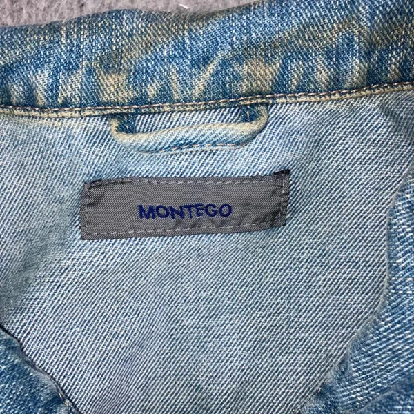 Vintage 90s Montego Denim Jacket Women L Cotton Trucker Blue Medium Wash EU - Image 3