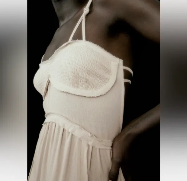 ZARA NWT Long Strappy Maxi Dress in Sand - Image 3