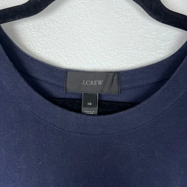 J. Crew Short Sleeve Top Tie Waist Blue Sz XS - Image 2
