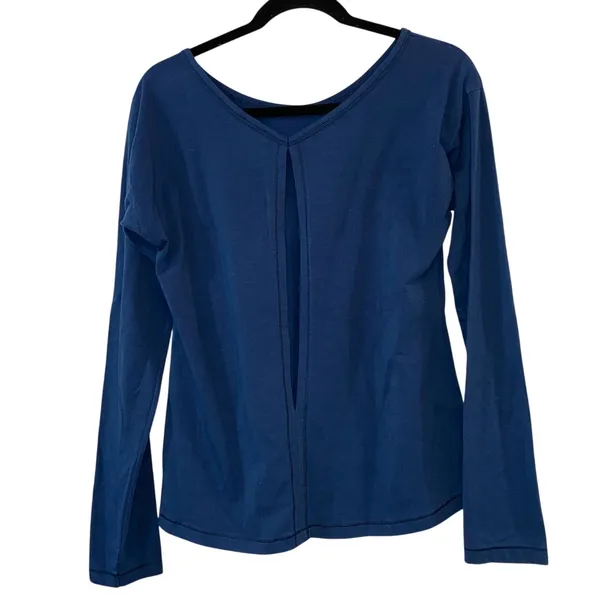 Z By‎ Zella Long Sleeve Top Medium Blue Athletic Tee Soft Stretch Activewear - Image 3