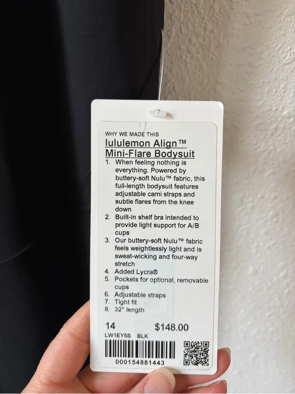 Lululemon Align Mini Flare Bodysuit Jumpsuit Size 14 Black Neutral Sporty - Image 6