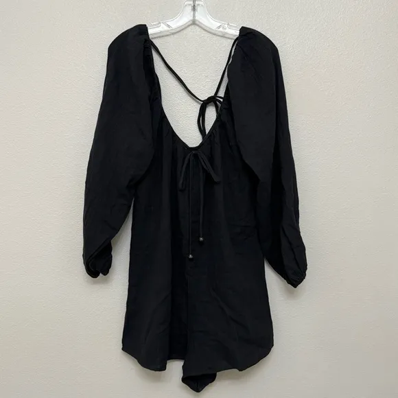 ASOS Design Long Sleeve Romper Romper with Bead Detailing in BLACK Sz 10 - Image 5