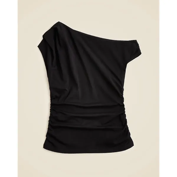 NWT!! J. CREW Stretch Cotton Blend Off the Shoulder Top Solid Black XXS XX-Small - Image 10